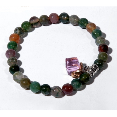 SUNHOO handmade bracelet ,Men Women 8mm Natural Stone Aqua Beads Bracelet Bangles
